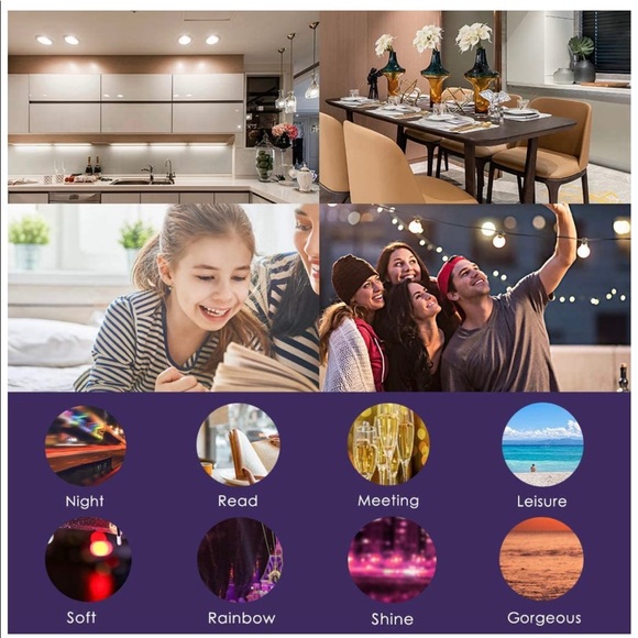 Smart WiFi Alexa Light Bulbs, SAUDIO LED RGB Color - Picture 1 of 6